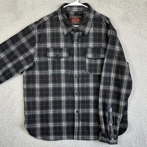 Schott Mens 2XL Shirt Button Up Black Wool Blend US Nautical Armed Forces EUC